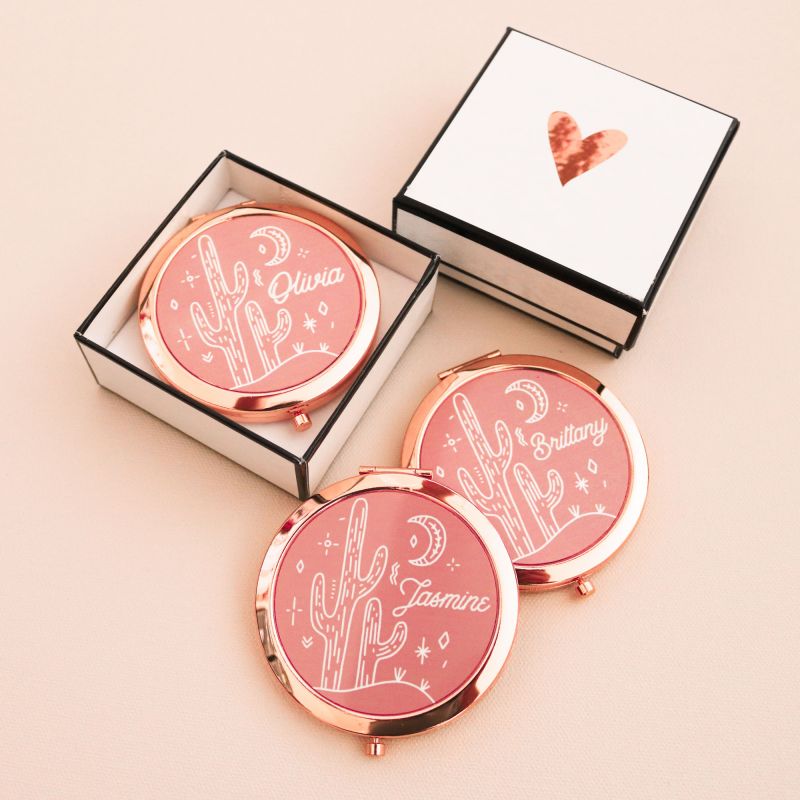 Desert Cactus Mirror Compacts| Personalized