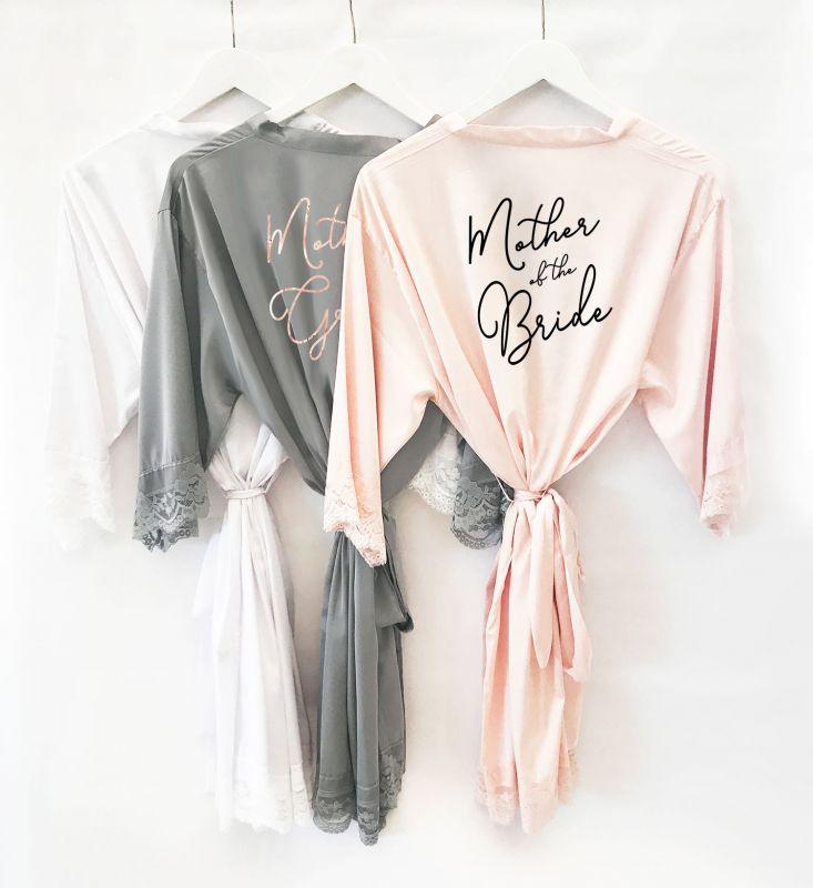 mother of the bride silk dressing gown Mother of the Bride or Groom Silk Wrap Dress with Flutter Sleeve & Pleated Skirt