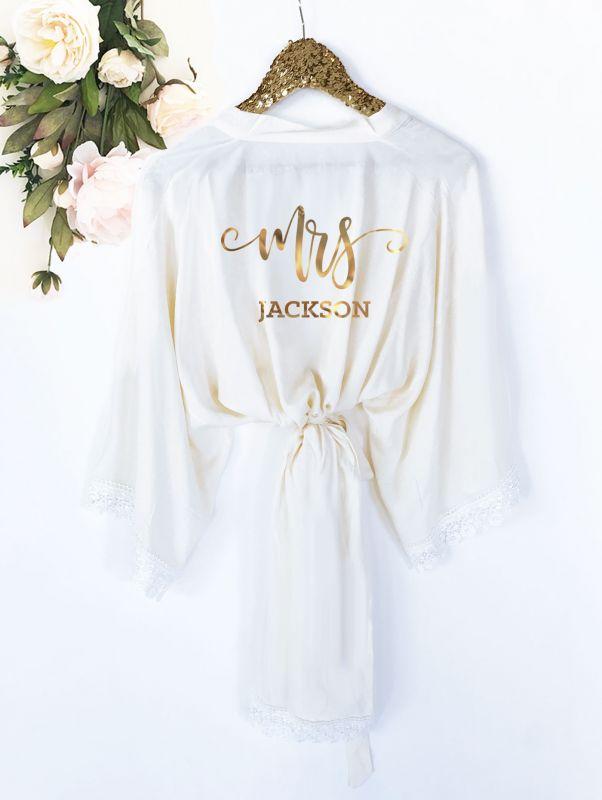 Mrs Personalized robe - robe Mrs Personalized cotton