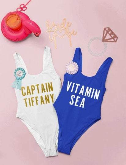 Nautical Bachelorette Party Swimsuit Bride to be Swimsuit 