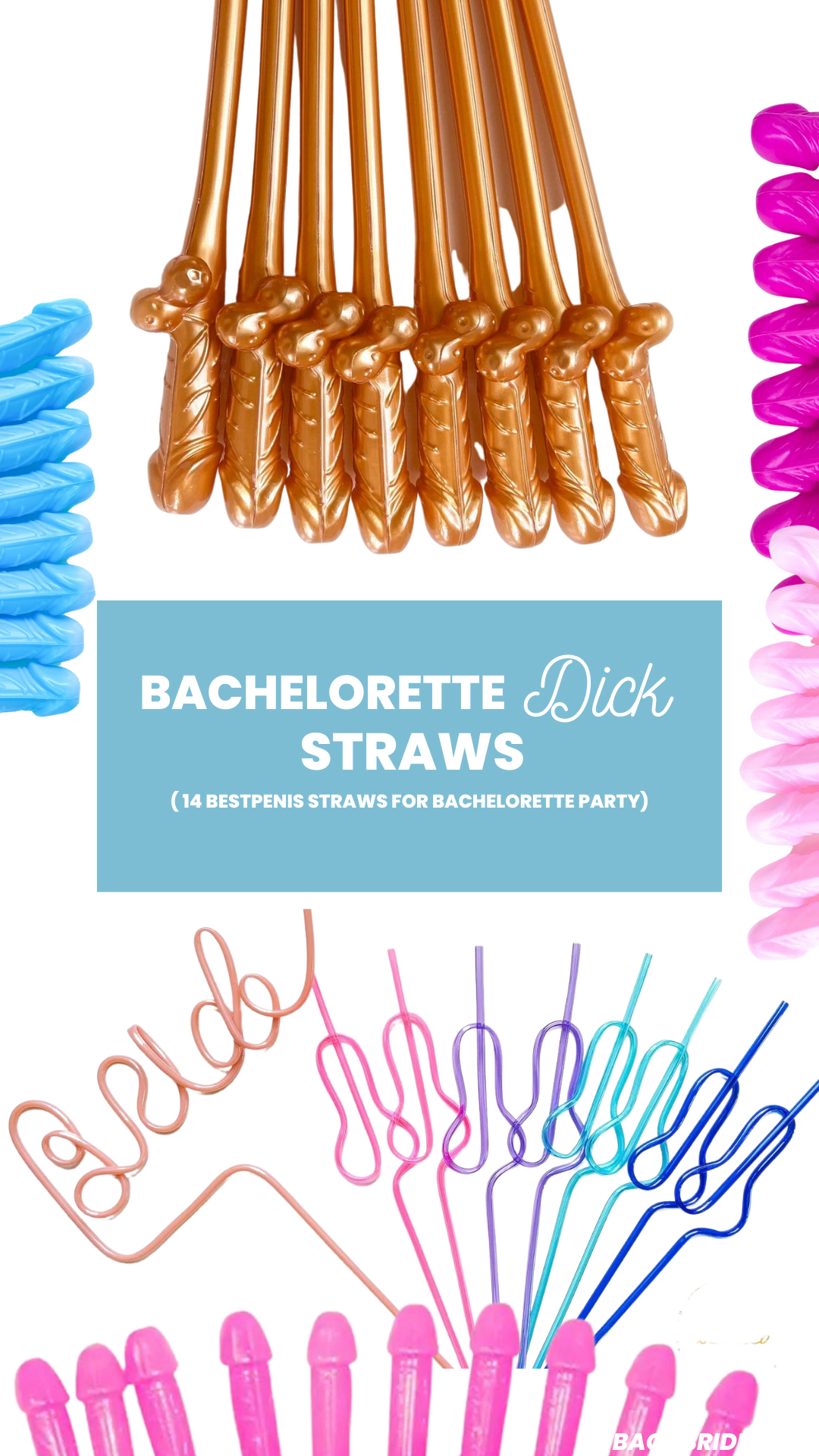 Light Dicky Straws, Bachelorette Party Straws, Bachelorette Party  Decorations