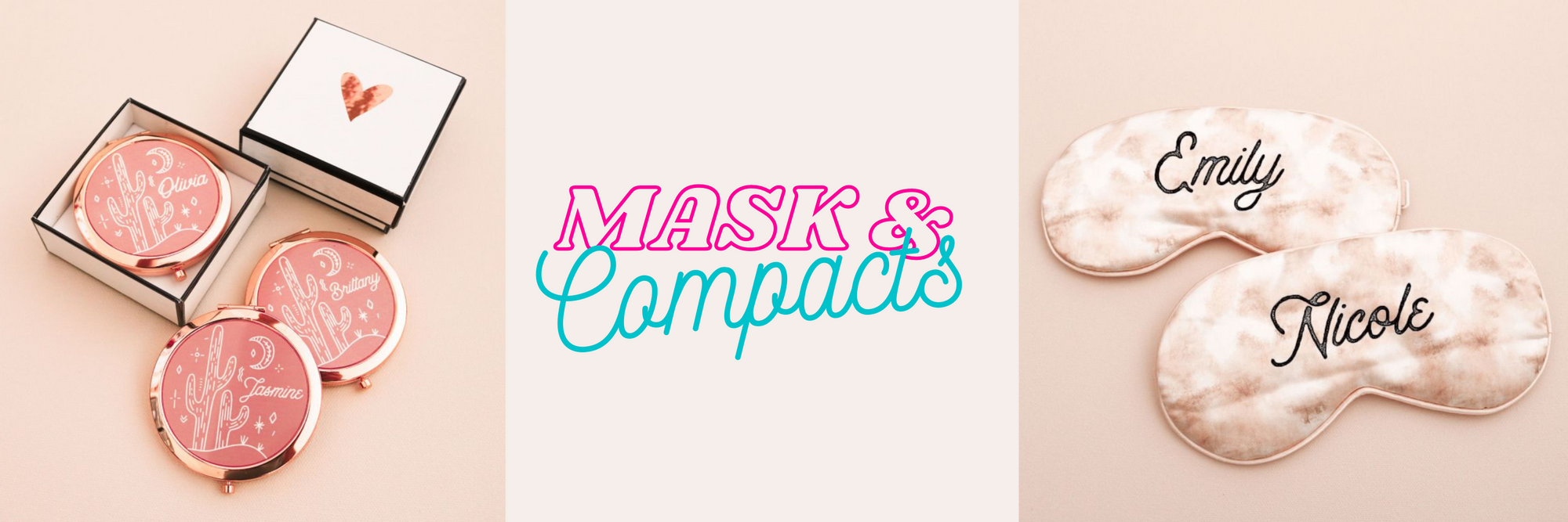 Bridesmaid Compact Mirror & Personalized Sleep Mask