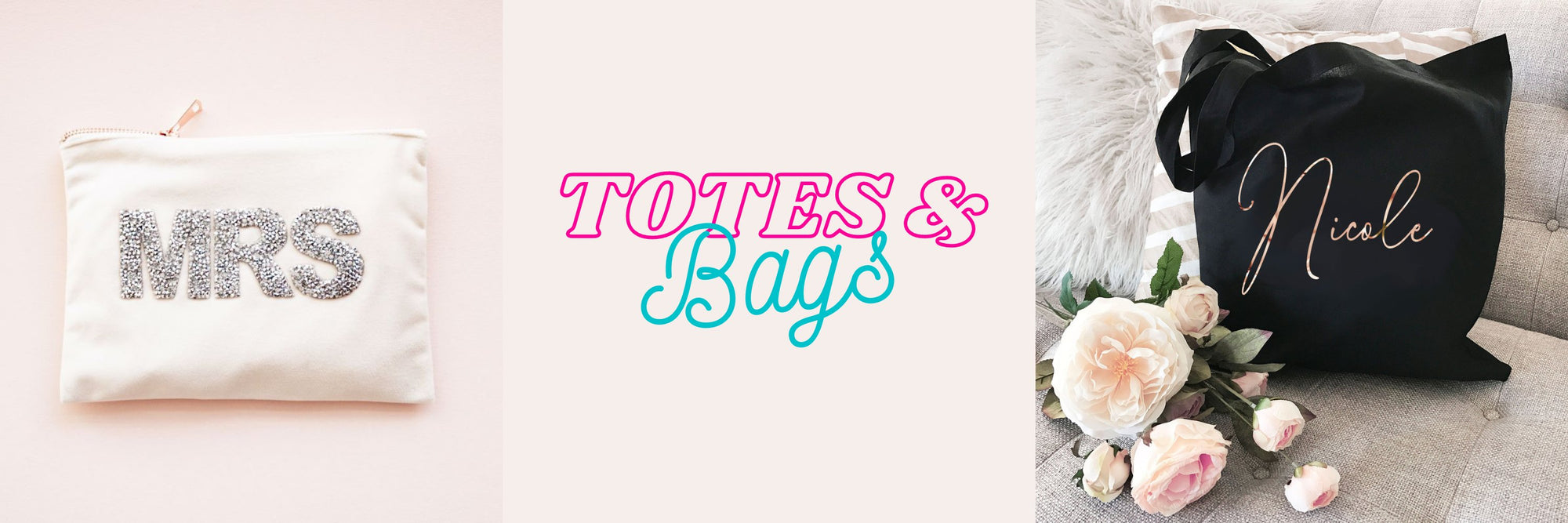 Bridesmaid Tote Bags | Bridesmaid Makeup Bags