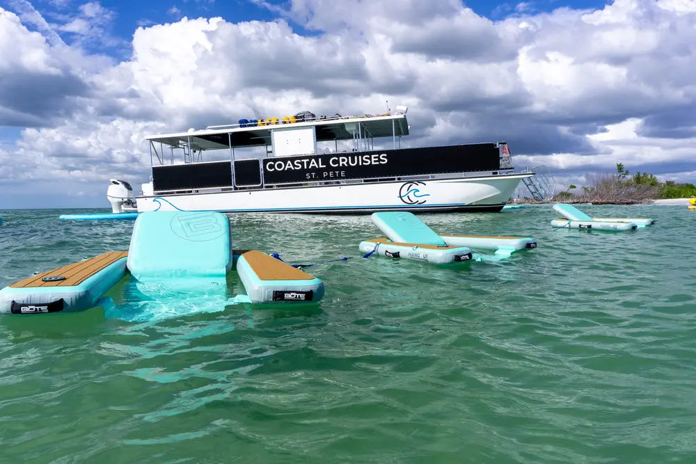 St Pete Coastal Cruises boat anchored at Gulf sandbar