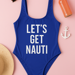 Nautical bachelorette party swimsuit 