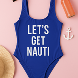 Nautical bachelorette party swimsuit 