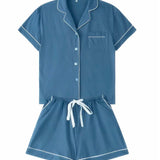 Dusty Blue Cotton Bridesmaid Pajamas