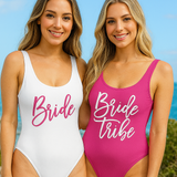 bride tribe bachelorette party swimsuit