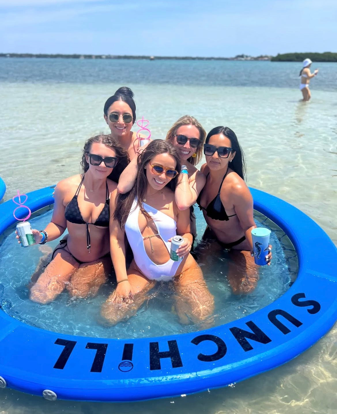 Bachelorette party floating at St Petersburg sandbar
