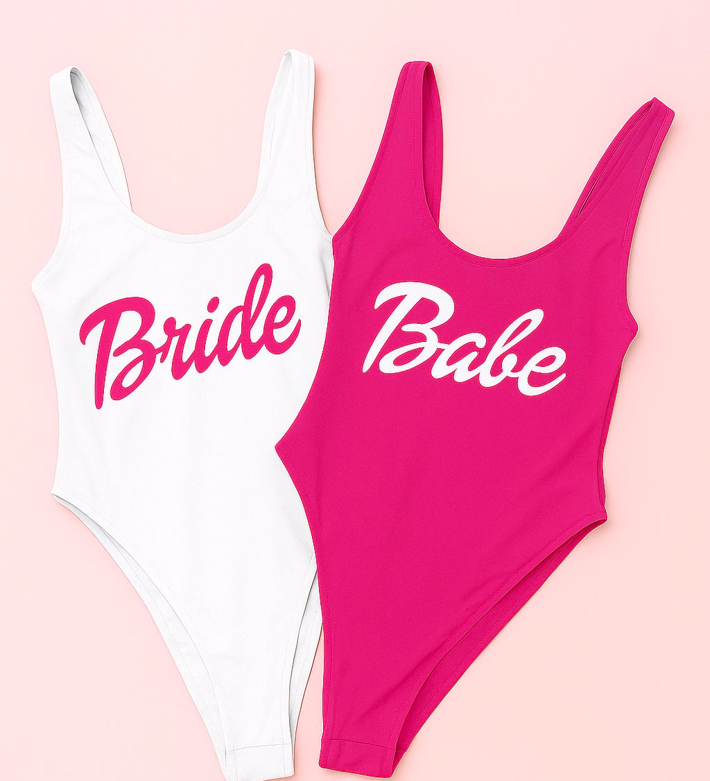 Barbie bride bachelorette party swimsuits