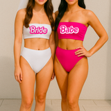 Retro Two Piece Bachelorette Swimsuits