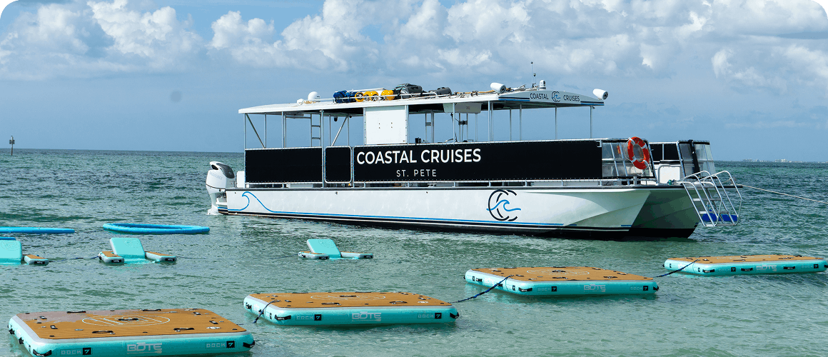 Coastal Cruises St Pete sandbar charter with bachelorette group