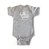 Personalized Baby Bodysuit- Hello World