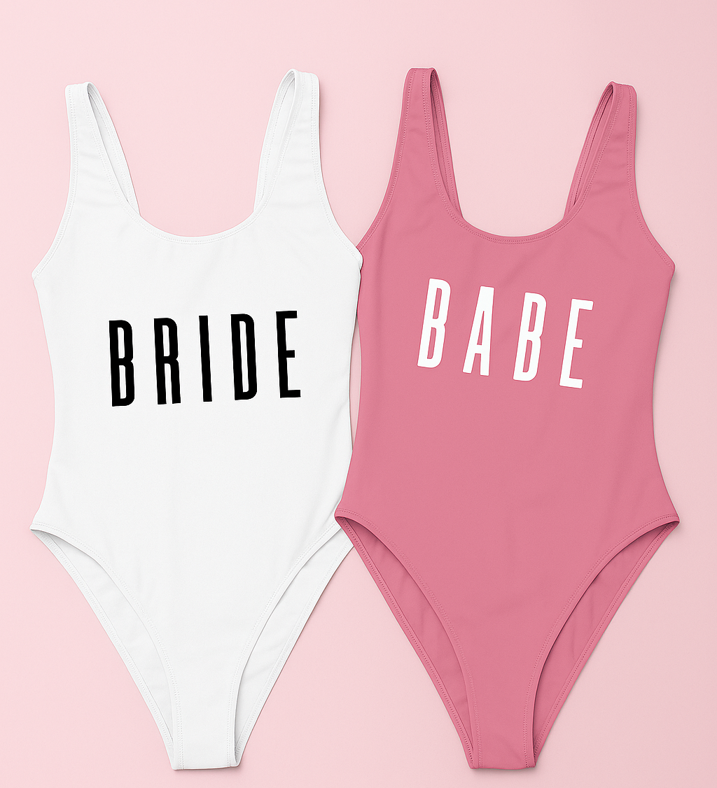whte bride swimsuit light pink babe swimsuit bachelorette party 