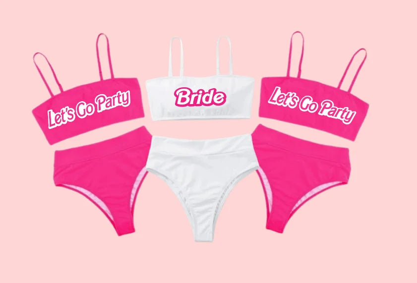 Barbie bachelorette party swimsuits (Two Piece)