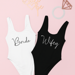 bride and wifey bachelorette party swimsuit