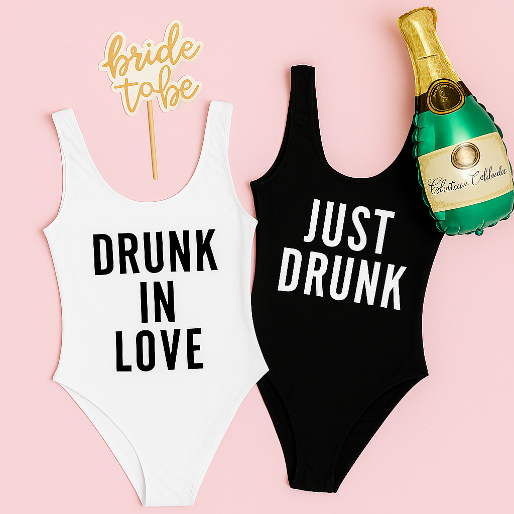 drunk in love bachelorette party swmsuit