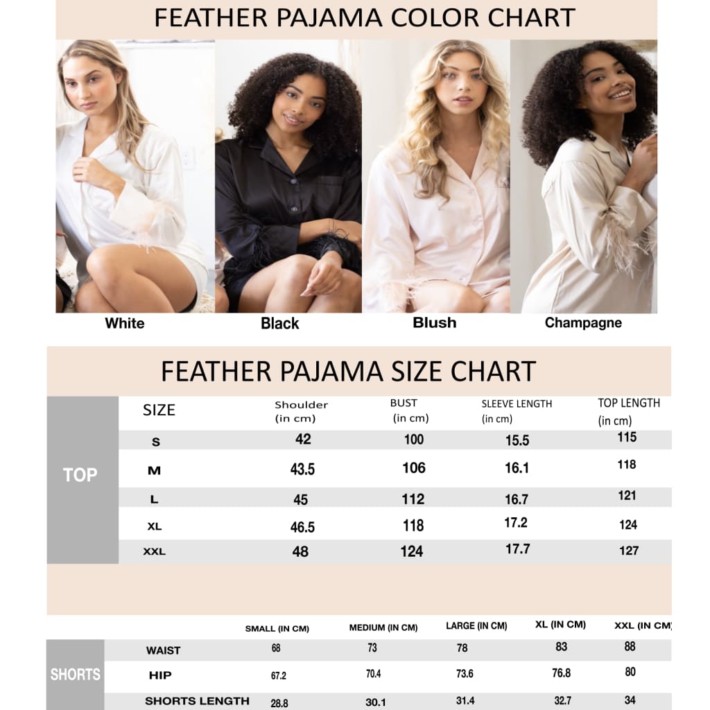 Feather Pajamas Shortie Set - Feather Pajamas Shortie Set |