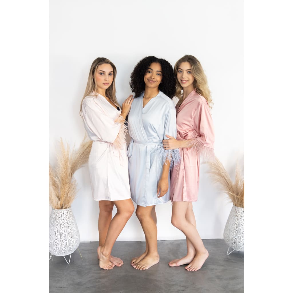 Feather Robe Dusty Pink