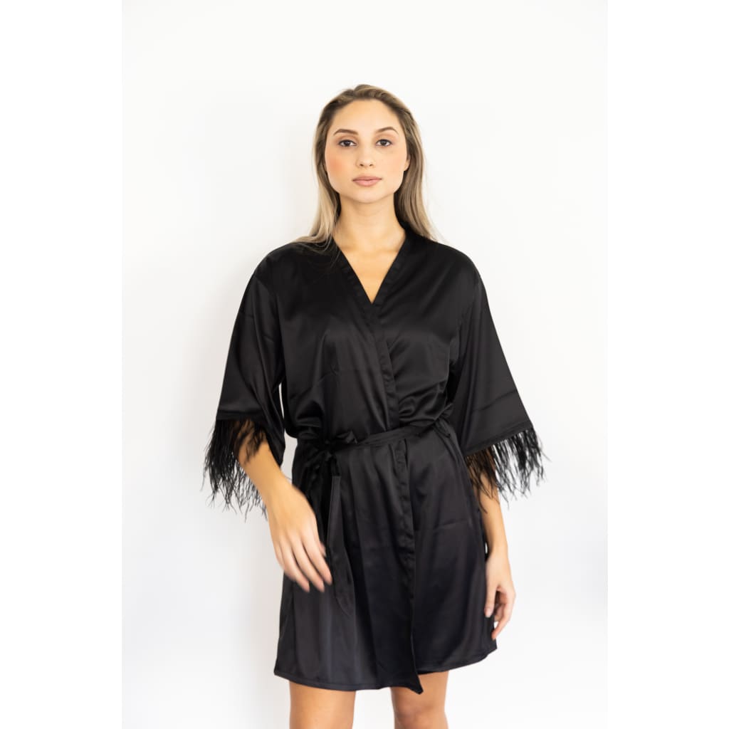 Feather Robe Dusty Pink