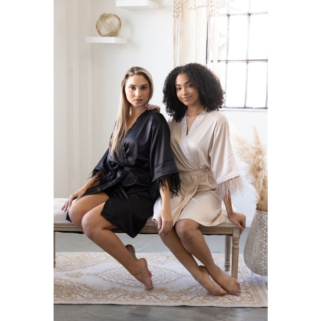 Feather Robe Dusty Pink