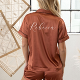 Bridesmaid Pajamas | Personalized Name Text (Short Sleeve)