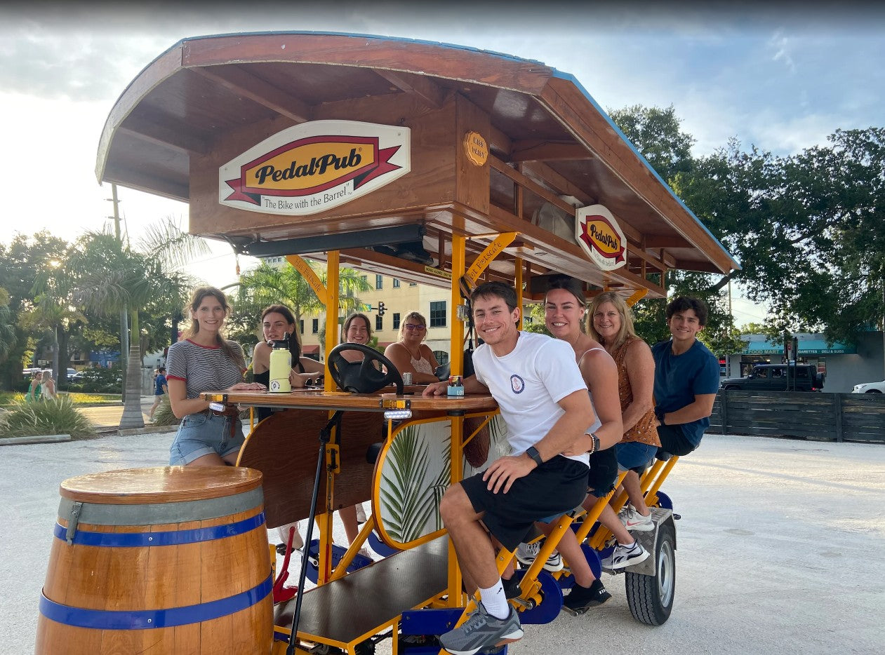 pedal pub bike tours group on pedal bike
