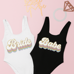 retro black bride and babe swimsuit