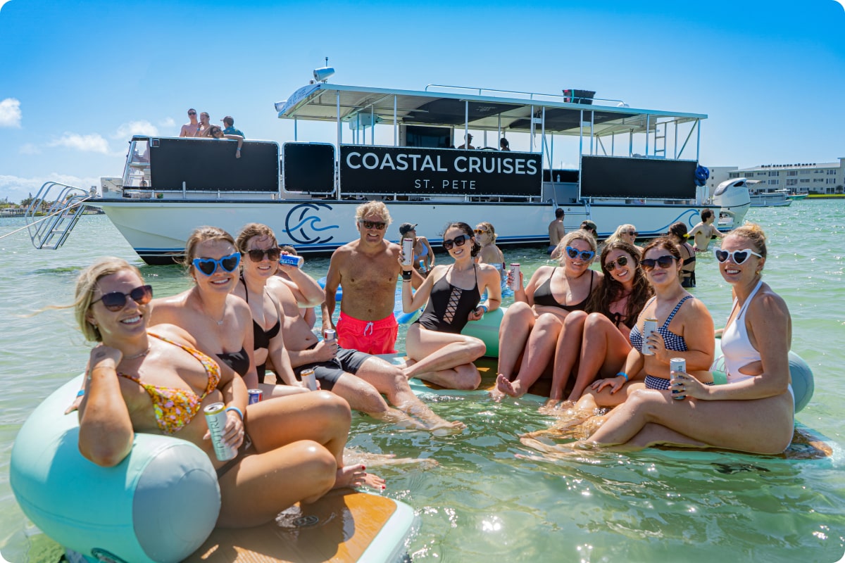 Bride squad boat party in St Pete