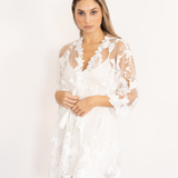 Floral Lace bridal robe - robe Lace Bridal Robe-Bach Bride