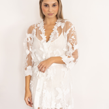 Floral Lace bridal robe - robe Lace Bridal Robe-Bach Bride