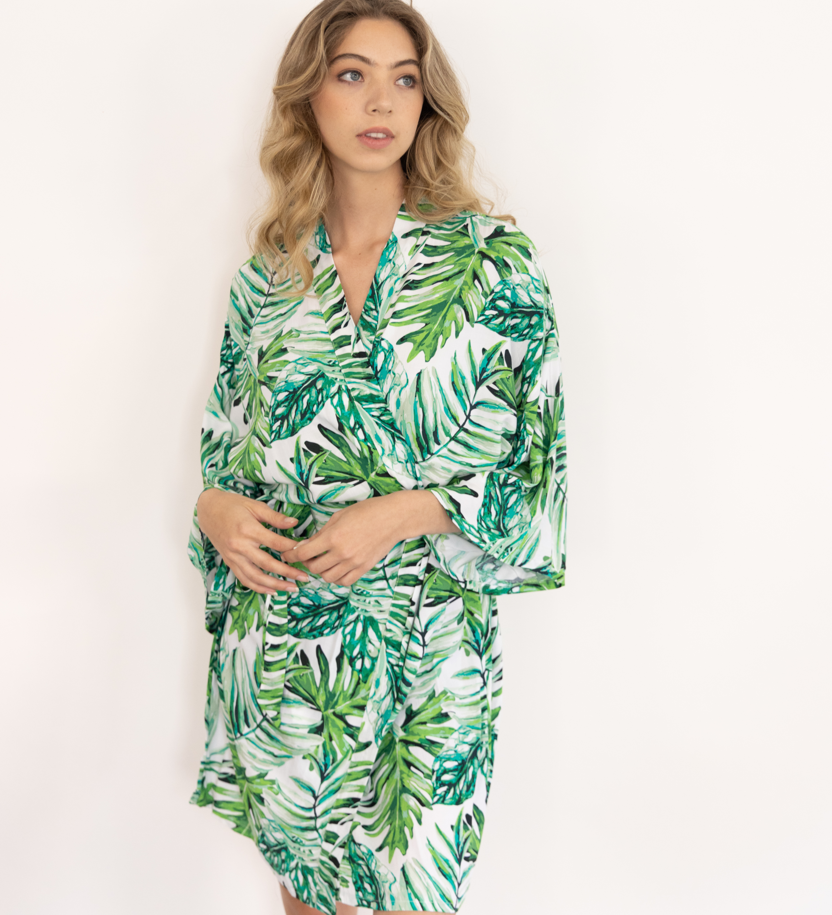 Palm Leaf Bridesmaid Robe - robe Palm Leaf Bridesmaid