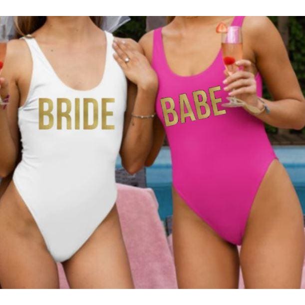 Babe Hot Pink Bachelorette Swimsuit - Swimsuit
