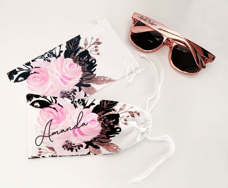 Floral pouch for sunglassses pesonalized