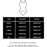 bachelorette party swimsuit size chart