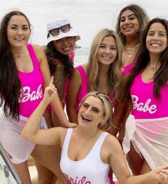 Barbie bride bachelorette party swimsuits