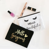 Black And White Themed Makeup Bags - makeup bag