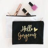 Black And White Themed Makeup Bags - makeup bag