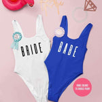 Blue babe bachelorette swimsuit