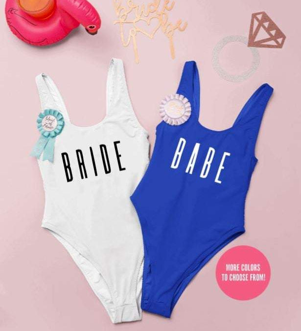 Blue babe bachelorette swimsuit