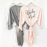 Personalized Bridesmaid Robe Satin Lace - robe Shop For