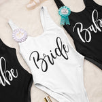 Bride and babe bachelorette party swimsuits