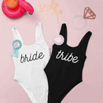 bride and tribe bachelorette swimsuit