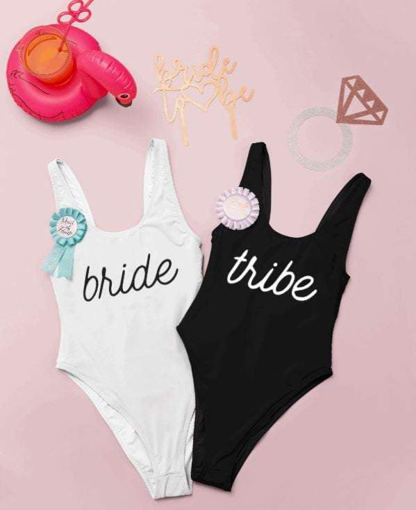 bride and tribe bachelorette swimsuit