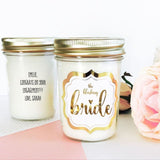 Bride mason jar candle