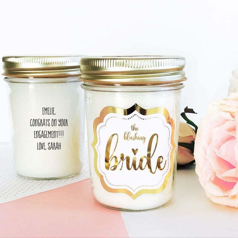 Bride mason jar candle