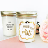 Bride mason jar candle