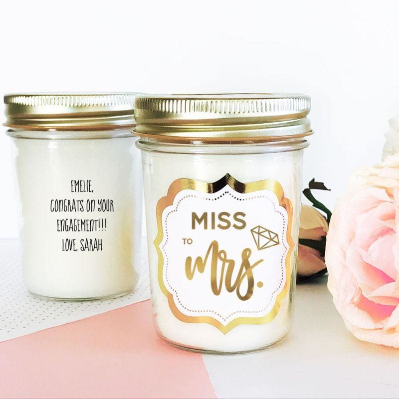 Bride mason jar candle