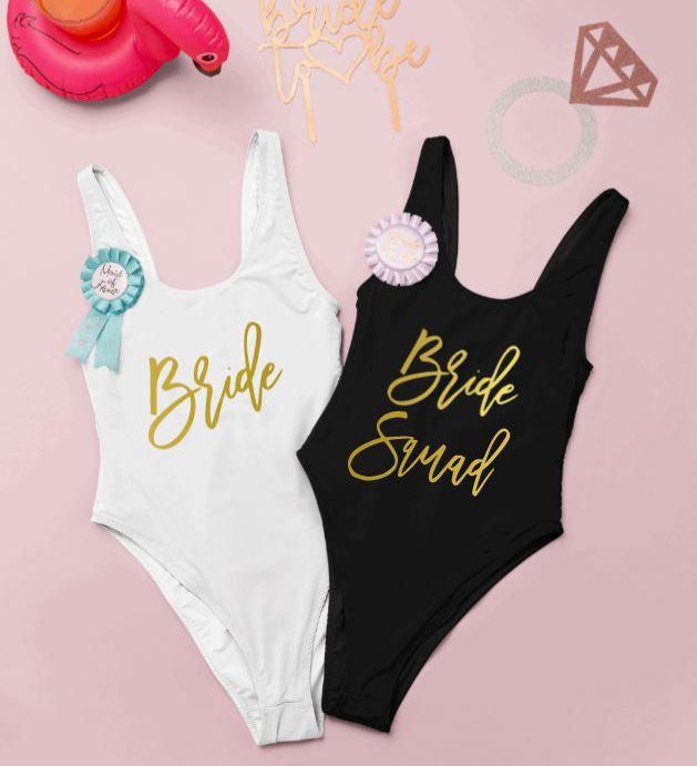 Bride Swimsuits Bachelorette Swimsuits Bride Squad 