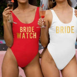 Bride Watch Bachelorette Party Swimsuits-Nautical Brides - 